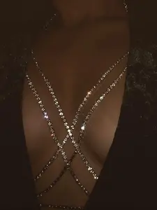 1 piece/Sexy multi-layered sparkling body jewelry festival decoration choker, Bling chain, suitable for women, sparkling chain jewelry