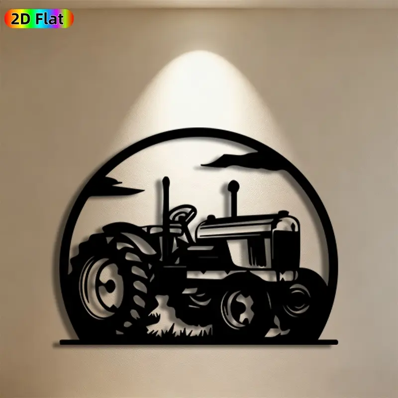 1pc Tractor Metal Wall Art,Tractor Statue Mural, Ideal Gift for New Year, Fathers Day, Rust-Resistant Metal Wall Decor Wall Sculptures, Perfect for Farmhouse Wall & Garden Fence, Tractor Enthusiasts