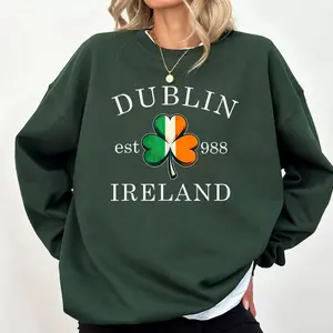 Shamrock St. Patrick's Day Dublin Ireland Est 988 Irish Sweatshirt