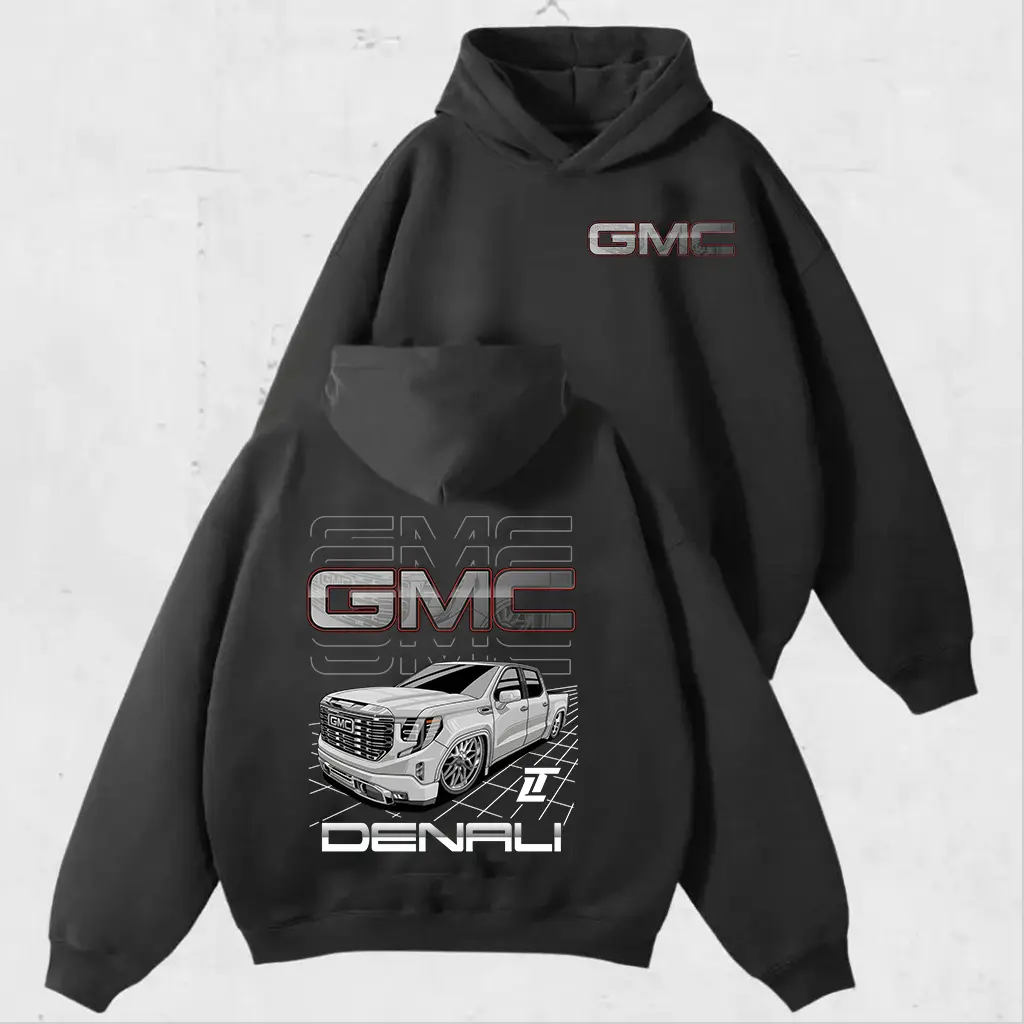 GMC Denali Hoodie, Sided GMC Truck Graphic Tee, Truck Apparel, Gift Idea For Truck Enthusiast, Gift For Men And Women, Menswear, Full Size