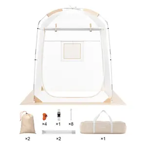 VEVOR Sports Tent, 1 Person, Instant Tent Shelter Weatherproof Pod, Outdoor Bubble Clear View Tent, Climate Canopy Shelter for Soccer, Football, Softball & Other Sporting Events, Parades, and Fishing, Zippers, 50X50 In