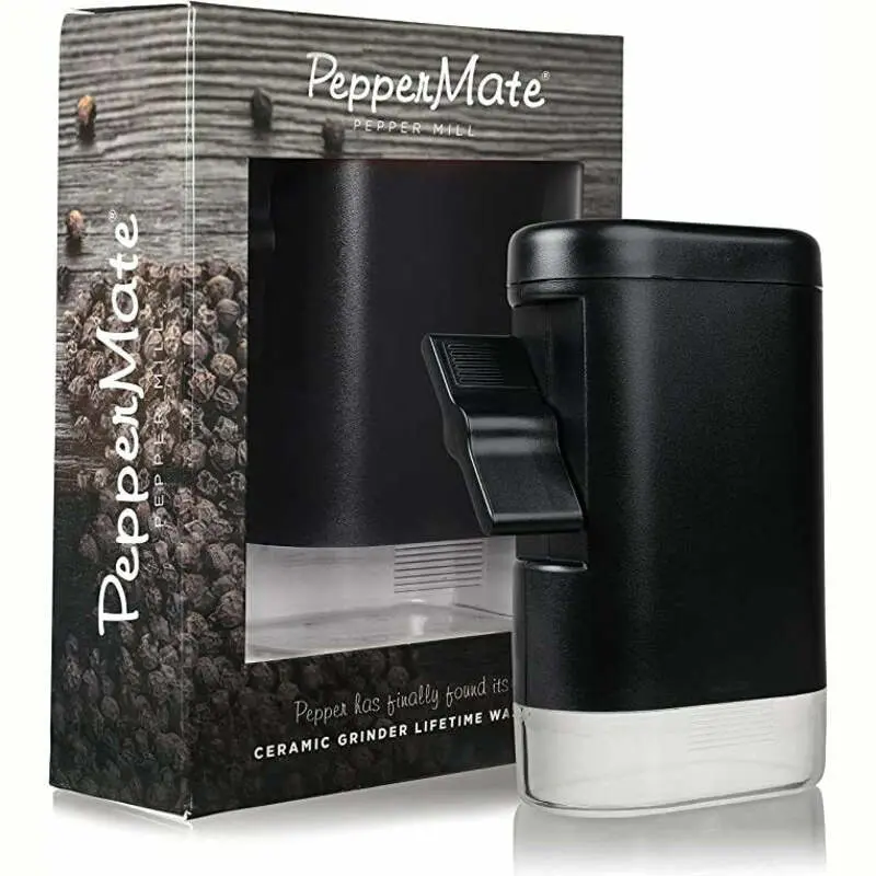 The famous & best Pepper Grinder with lifetime warranty. The PepperMate Manual Pepper Mill Ceramic Grinder for pepper, salt and seasonings.