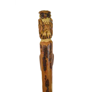 Walking Stick with Owl Carving in Hardwood, Strong Kiln Dried Hiking Staff by Creation Carvings