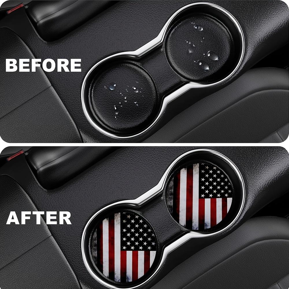 4 American Flag Car Cup Holders, 2.76inch Circular Car Coaster. Car Interior Decoration Water Cup Mat, Unisex Universal Car Cup Mat, Beverage Cup Mat, Car, Household Cup Mat