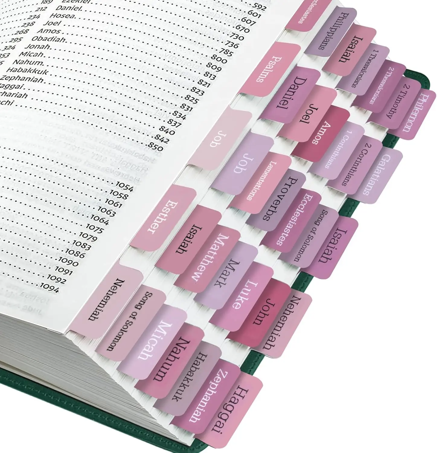 Bible Tabs, 75 Tabs, Laminated Bible Index Tabs for Women and Men, Bible Book Tabs for Easy Navigation, Large Print Easy to Read (Pink) Bookmark