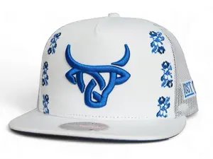 Sadrach White/Blue Flat Bill Lost Calf Caps