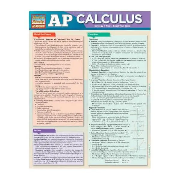 QuickStudy® AP Calculus Laminated Study Guide