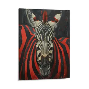 Exaggerated Zebra Posters Wall Art Prints African Animals Wildlife Theme Canvas Posters Home Wall Art Family Bedroom Office Decor Aesthetic Festival Gift