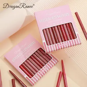 Long-Lasting Lip Liners, 12pcs/set Waterproof Lip Liners, Moisturizing Matte Finish & Easy Coloring Lip Liner Kit