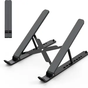 Adjustable Aluminum Laptop Stand for Desk – Foldable Portable Computer Stand with Cooling Ventilation & Anti-Slip Grip, Compatible with MacBook Air/Pro, Apple Laptops & All 10–15.6" Devices