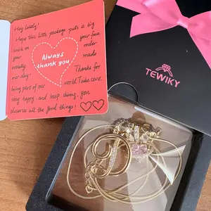 Tewiky Gold 3-Layering Initial A-Z Letter Pendant Necklaces for Women Snake Chain Choker Pink Heart Zircon Adjustable Length Necklace Jewelry For Valentine's Day