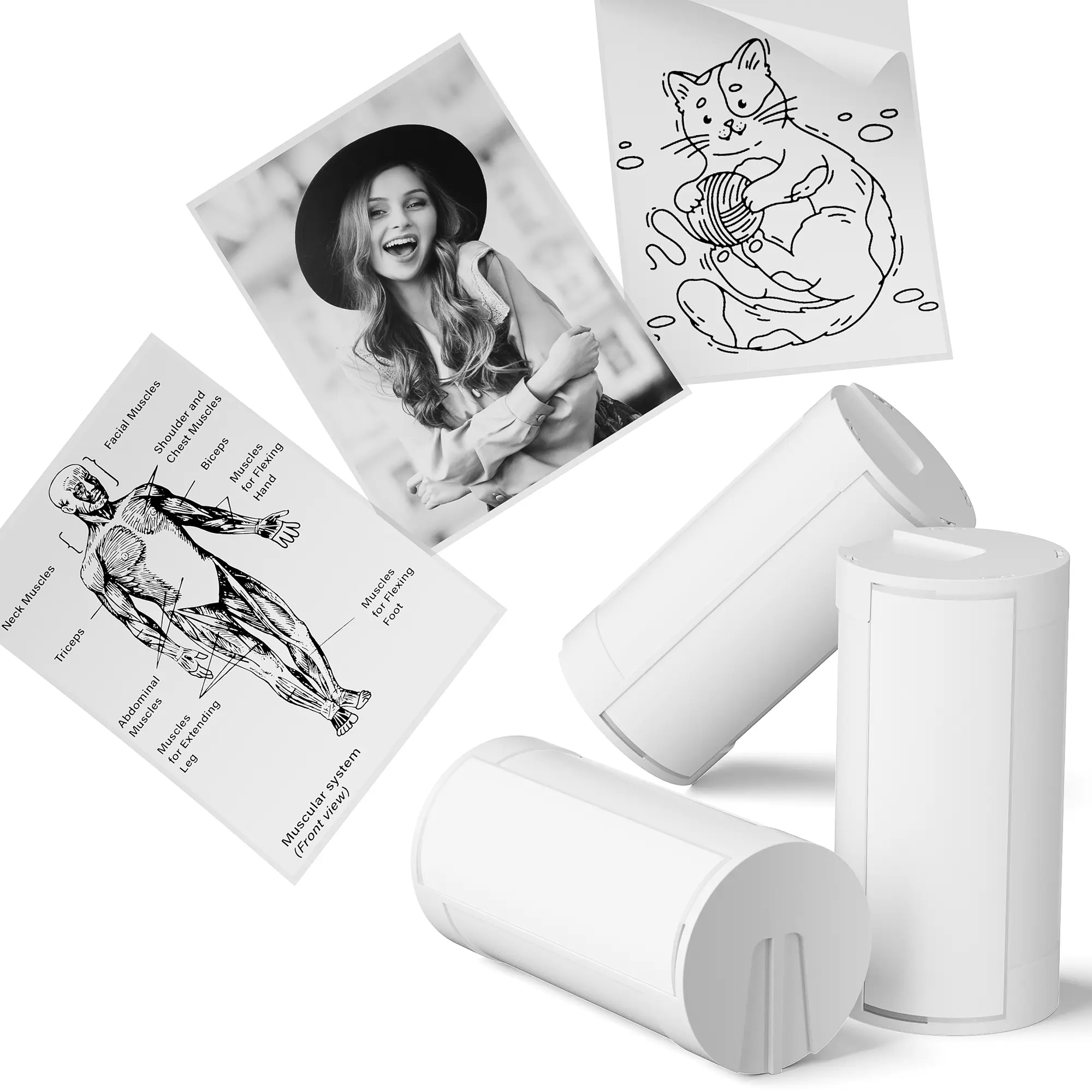 PM290C Self-Adhesive Thermal Printer Peel Off Green Stickers (54mmx3.2m, 3 Rolls) - BPA-Free, Strong Adhesive, Long-Lasting Prints, Skin-Safe, Incompatible with PM230 for DIY Crafts, Journal Decorations, Thermal Printer Paper