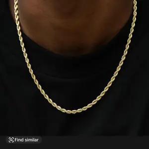 4mm 24 inch Rope Chain in Yellow Gold for Women Fashion Necklace