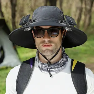Solar Fan Sun Hat - UPF 50+, Wide Brim Cooling Bucket Hat for Fishing, Beach, Outdoor Sports & Activities