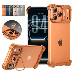 Phone Case Compatible with iPhone 17 Pro Max 16 15 14 Compatible with Lens Camera Protection, Frameless Minimalist Design, Extremely Highlighting Personality, Slim Thin & Lightweight, Shockproof Bumper Case for Women Men