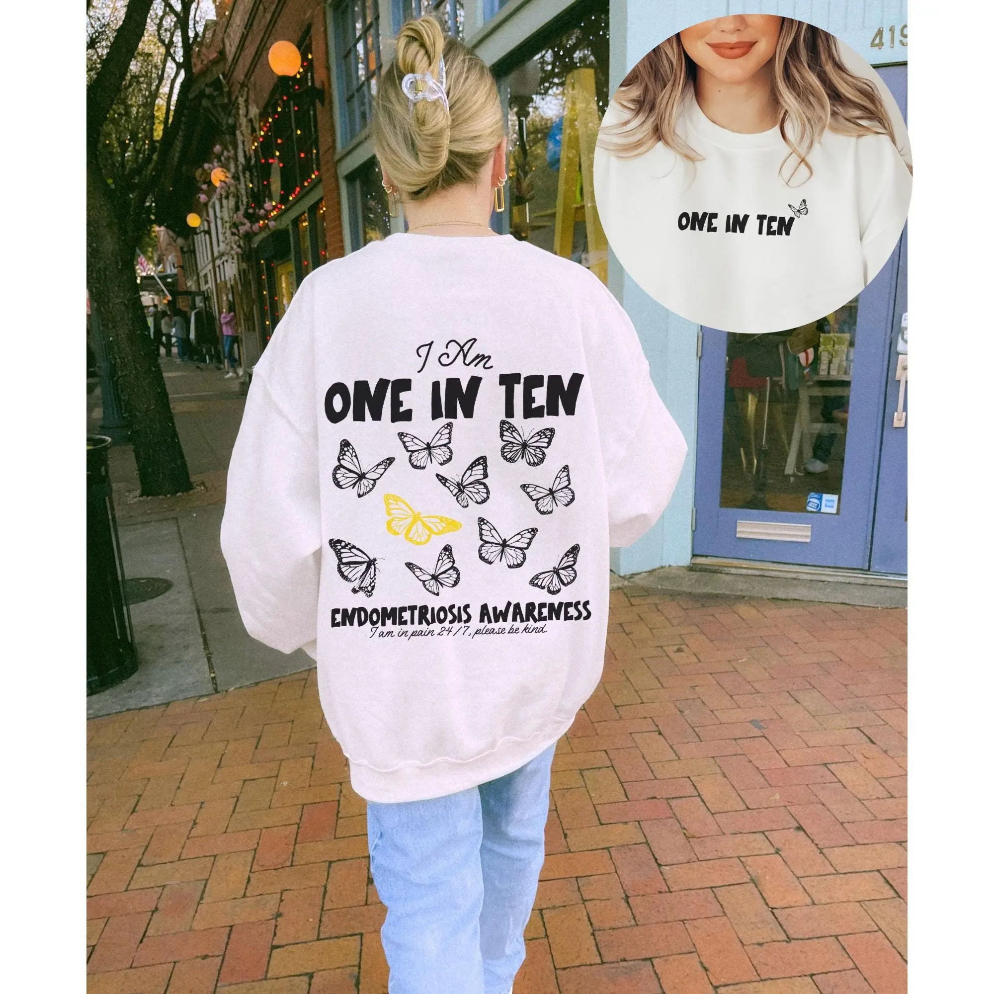 Endometriosis Sweatshirt Endo Warrior Endo Strong Butterfly Spoonie Sweatshirt Chronic Illness Invisible Illness Hidden Disability Shirt WEndomAware