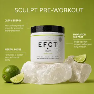 EFCT SCULPT Clean Pre-Workout & Energy Drink Mix — Paraxanthine + Electrolytes + Focus, No Caffeine, Zero Sugar, No Crash, Lemon Lime (30 Servings)