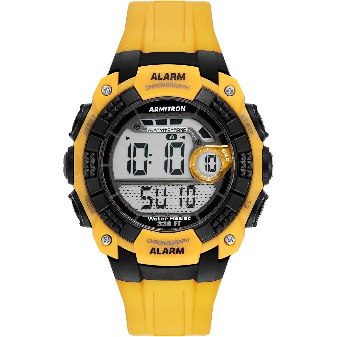 Armitron Sport Resin Digital Chronograph Mens Watch 40-8209YLW, Casual Wristwatch, Chronograph Wristwatch