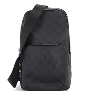 Pre-owned Louis Vuitton Leather Shoulder Bags Avenue Sling Bag Damier Infini by Rebag