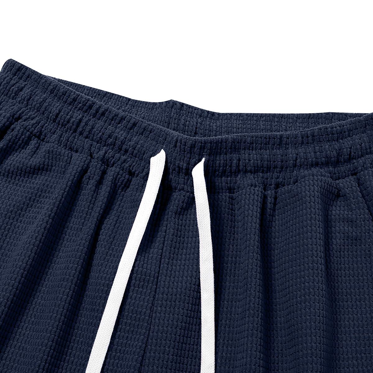 Set of 4 men’s summer new loose casual athletic shorts featuring an elastic waistband with drawstring adjustment, side pockets for convenient storage, knit fabric—ideal for running, workouts, outdoor activities, and everyday wear.