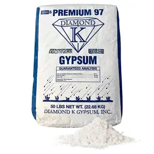 Diamond K Gypsum Powder - 50 Pounds Purest Soluble Houseplant Food Fertilizer for Indoor Plants Outdoor Lawn Vegetables Optimal Mushroom Growth