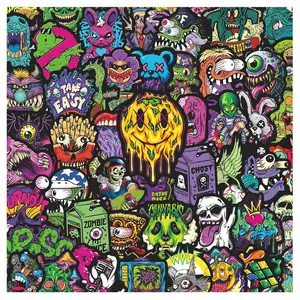 55Pcs Gothic Style Ghost Face Skull Creative Stickers Notebook Journal Mug Decor Decals Premium Skull Stickers