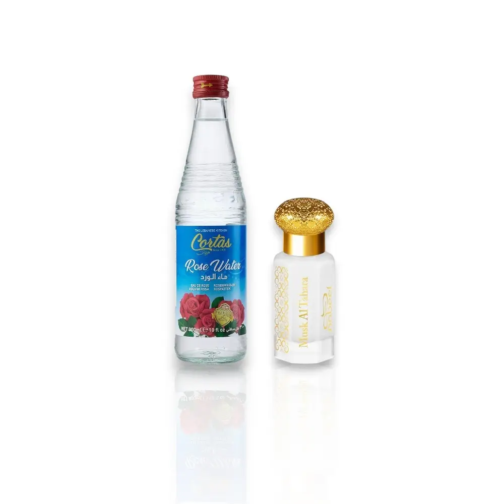 Oudlash Bundle | Hamil Al Musk | Musk Al Tahara + Cortas Rose Water | Concentrated Oil | 12 ML + 10 fl oz | Rose + Musk & Sweet Notes