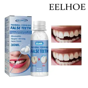 EELHOE Moldable Denture Pellets for Cavities，Moldable dental gel dentures, temporary dental fillings Teeth - Reusable, Non-Toxic, Super Strong Resin Gel for Oral Care