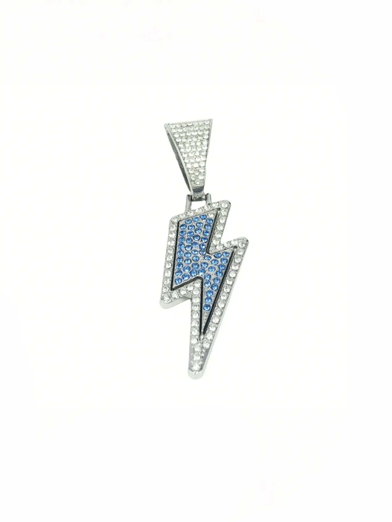 Trendy Alloy Necklace with Zircon Pendant, Streetwear Artisan Jewelry, Hip-Hop Rap Gift, Perfect for Casual, Lightning Bolt Necklaces