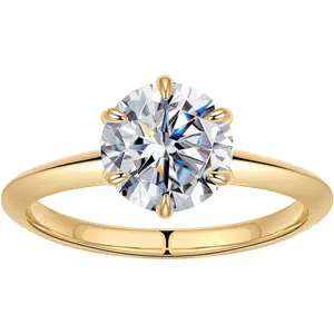 2ct Engagement Rings for Women, D Color VVS1 Clarity Lab Created Moissanite 14K White Yellow Rose Gold 6 Claw Knife Edge Solitaire princess cut ring halorings
