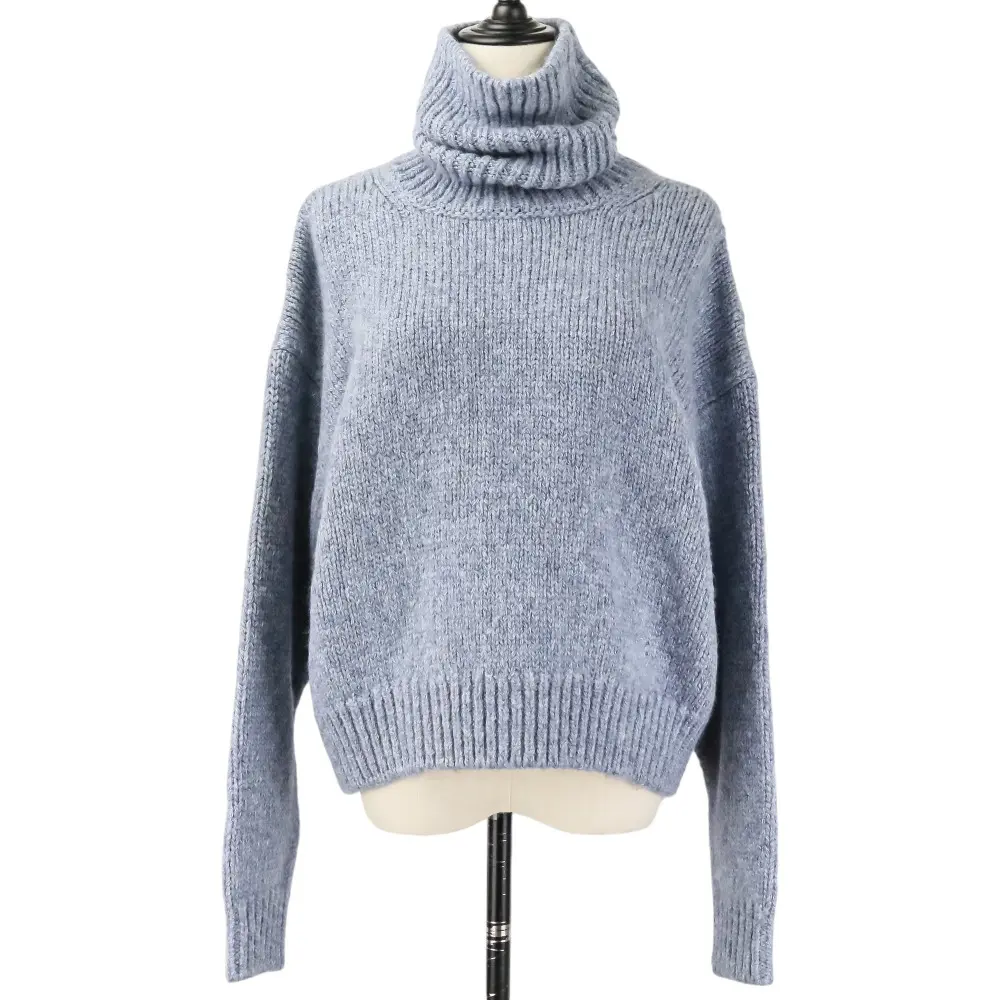 Pre-owned Celine Wool Small Leather Goods Triomphe Turtleneck Sweater