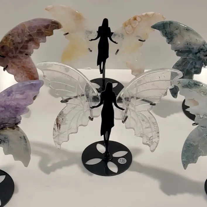 Crystal Wings on Angel Stand