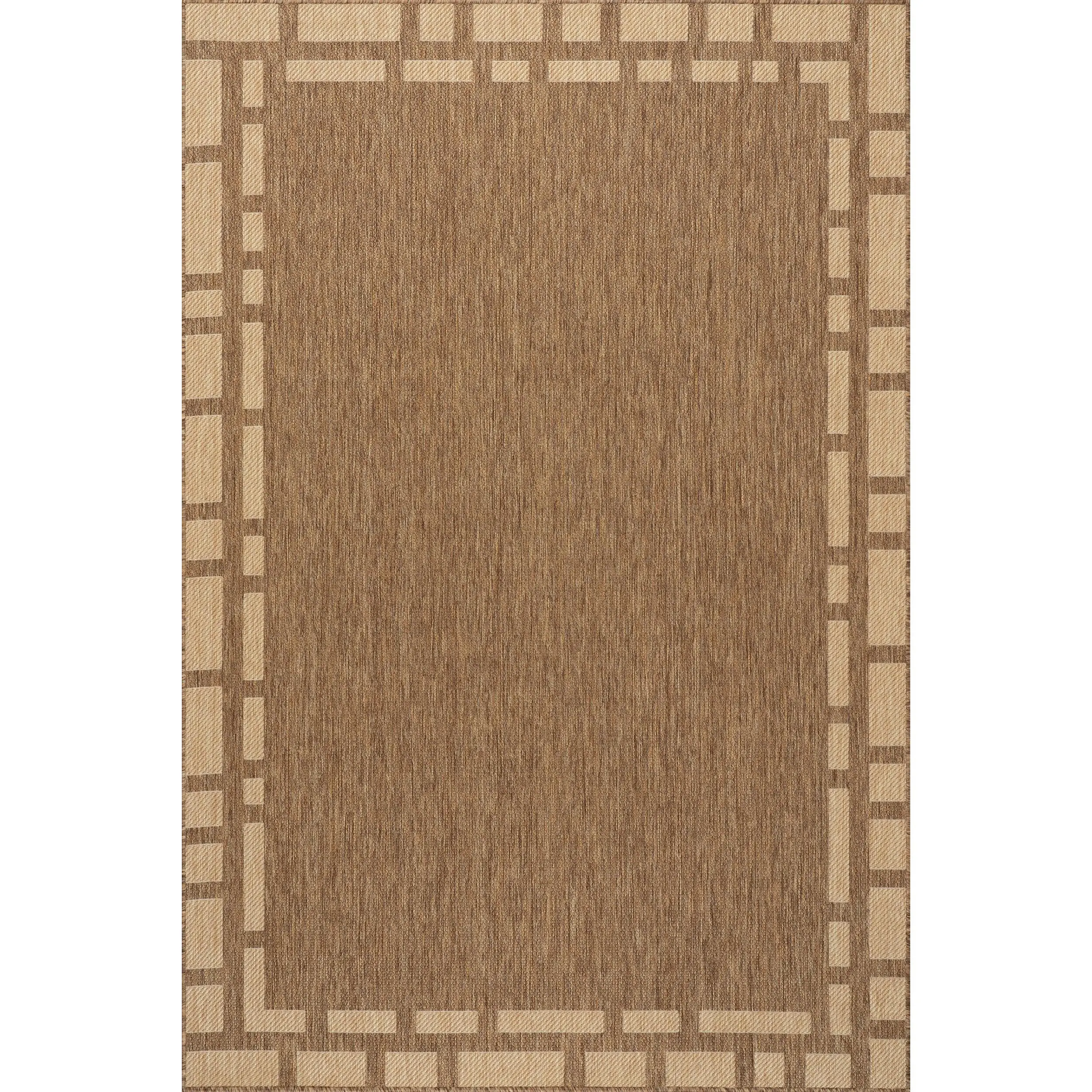 Bellia Brown and Cream Striped Indoor-Outdoor Area Rug, Decorative Modern Home Decor Floor Rug, Decorative Rug, Modern Floor Rug