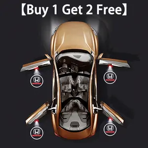 Two wireless LED car door projection welcome lights – no drilling required, valet sign lights, suitable for Honda, Lexus, Toyota, and other models | Extremely bright, battery-powered (batteries not included)