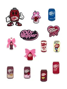 Multi-Piece Can Drink Bottle Cartoon DIY Shoe Buckle Decoration, Classic Wooden Sandals for Family Children Christmas Party Birthday Gift