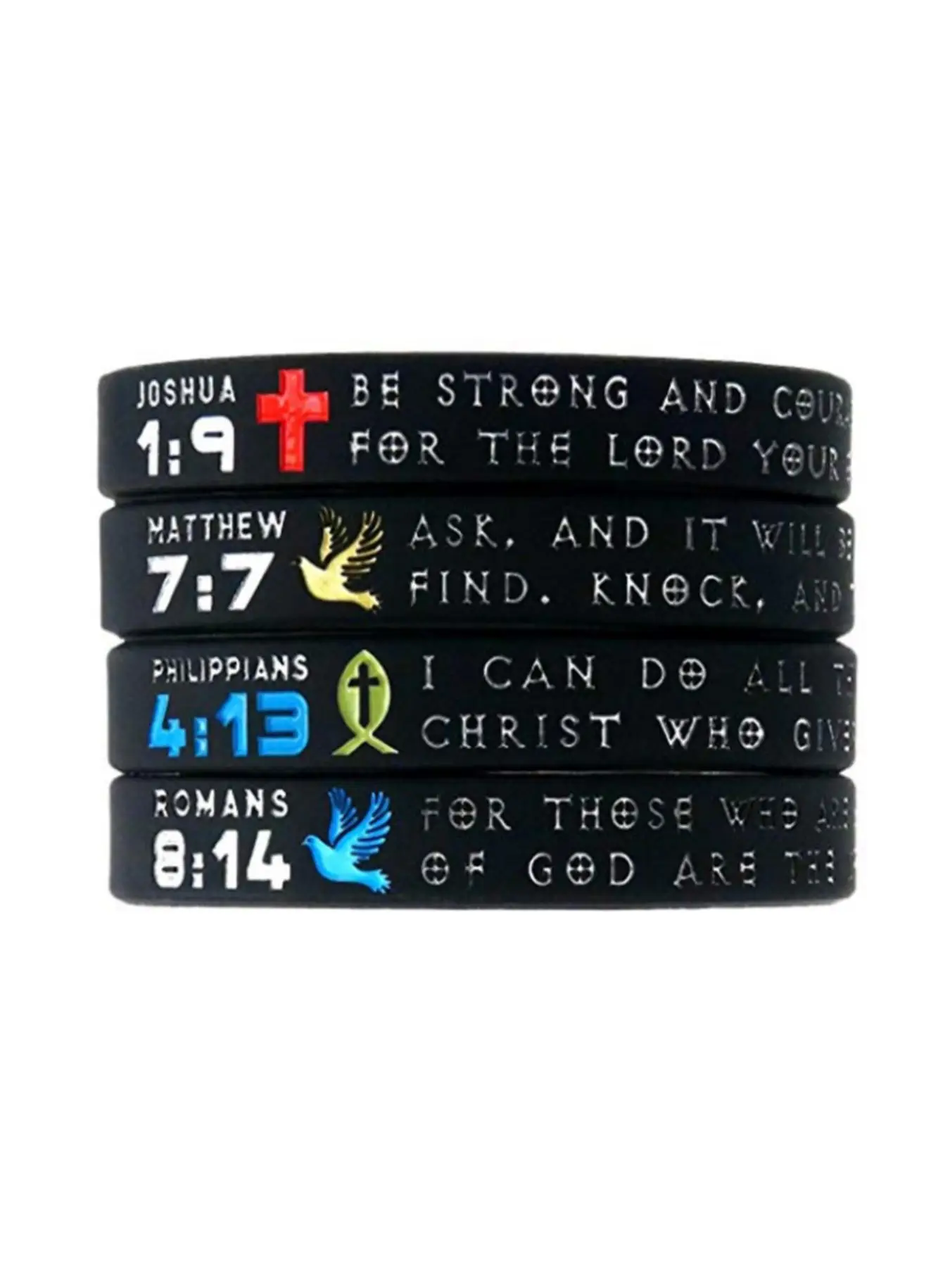 Simple Letter & Figure Pattern Silicone Bracelet, 4pcs Fashionable Rubber Bracelet for Women & Men for Party, Daily Clothing Decor, Chic All-match Jew