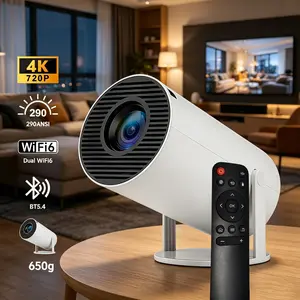 Mini Portable Tabletop Pico Home Cinema Projector - 720P Full HD LED, 290 ANSI Lumens, Wireless Bluetooth 5.4, WiFi, Android OS, Auto Keystone, 180° Rotatable, 130" Screen, Built-In Speaker, Remote Control, Mount-Compatible for Game outdoor projector