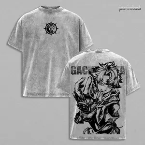 Rudo Surebrec Gachiakuta Anime Double Printed Vintage Washed Tee Unisex Oversize Anime Manga Washed Heavyweight Cotton T-shirt, Gift For Anime Fan, Anime Love Casual Streetwear Top Casual Regular Fit