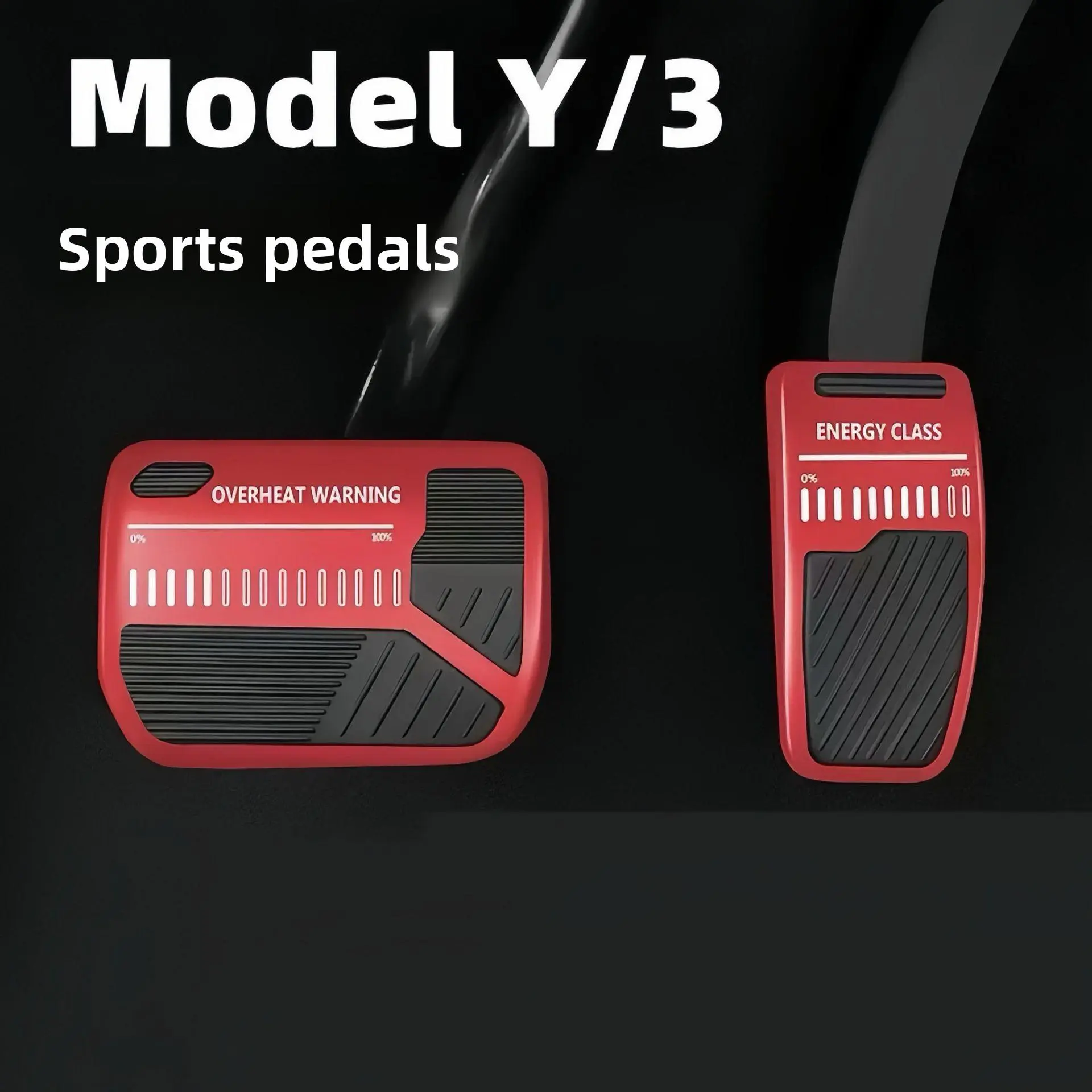 [Tesla Model 3/Y]  2PCS Anti-Slip Pedal Covers Premium Aluminum Alloy Replacement Multiple Colors Vehicle, (Including Accelerator Pedal & Brake Pedal) - Non-Universal Non-Slip Pedal Cover - Fashion ornaments