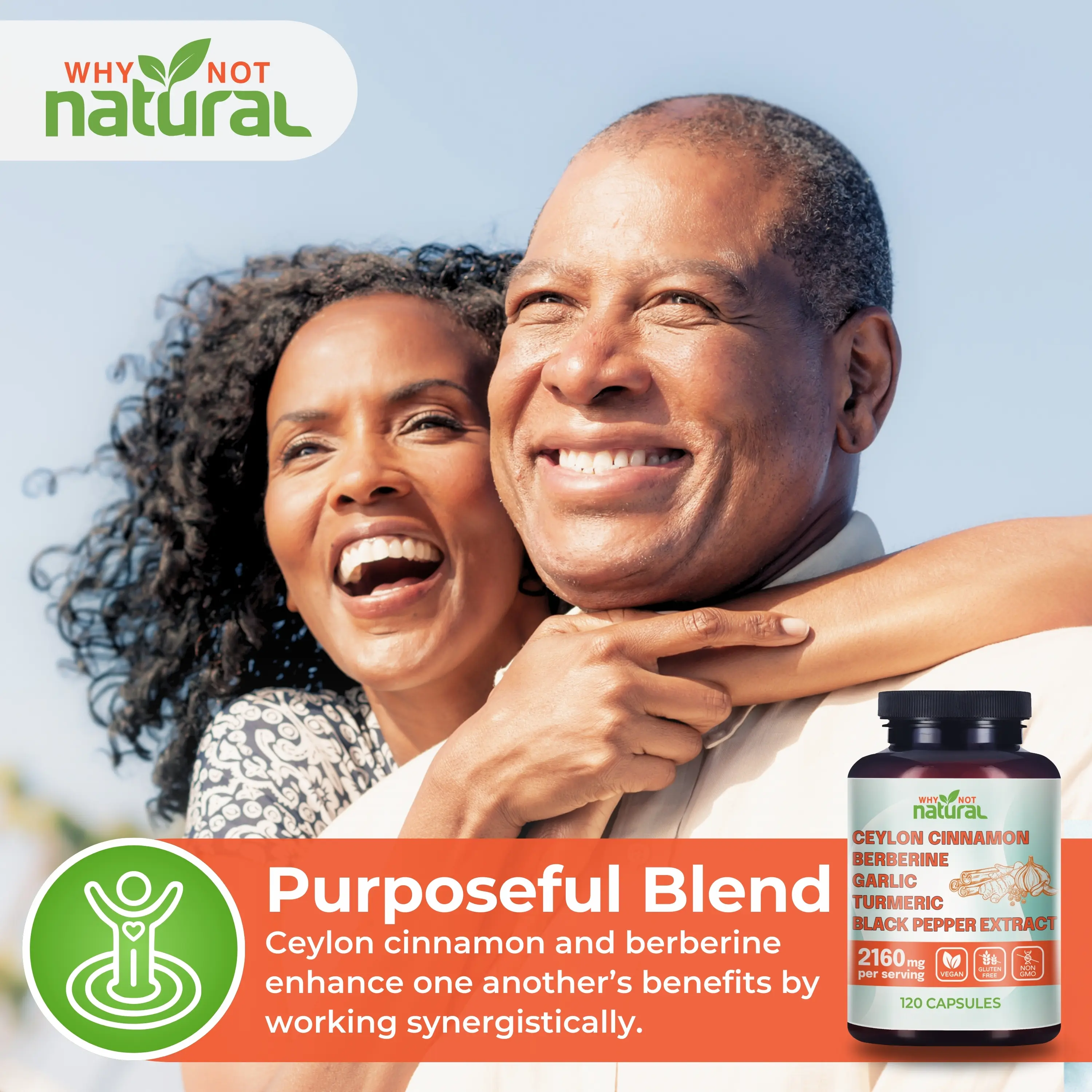 Why Not Natural 5-in-1 Organic Ceylon Cinnamon Capsules with