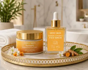 Turmeric Brightening Face Cream PLUS Turmeric Face Serum SETS