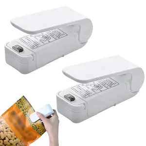 2 Pack Mini Portable Handheld Heat Vacuum Sealer Bag Sealer Mini Sealing Machine Hand Pressure Heat Sealing Machine Handheld Plastic Bag Sealer Mini Food Sealer for Plastic Bags Food Saver