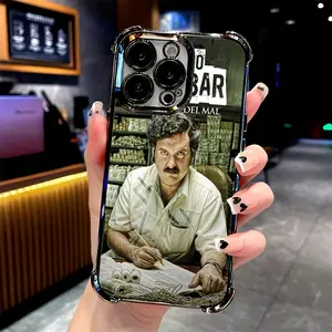 Case for iPhone 17 16e 16 15 14 13 12 11 Mini Pro Max Air X XR XSMAX 8 7 Plus - Narcos Series, Pablo Escobar, Transparent, Anti-drop, Soft Cover, Shockproof Case, Durable Material