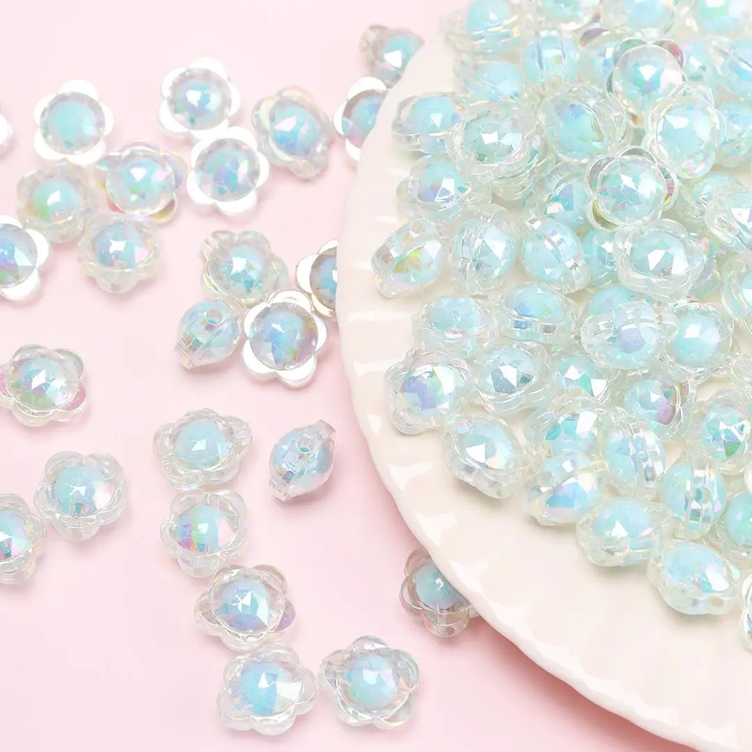 Beads, Small Flowers, Scattered Beads, Transparent AB Color, Acrylic Beads, Medium Bead Material, Bracelet, Beads, DIY Accessories