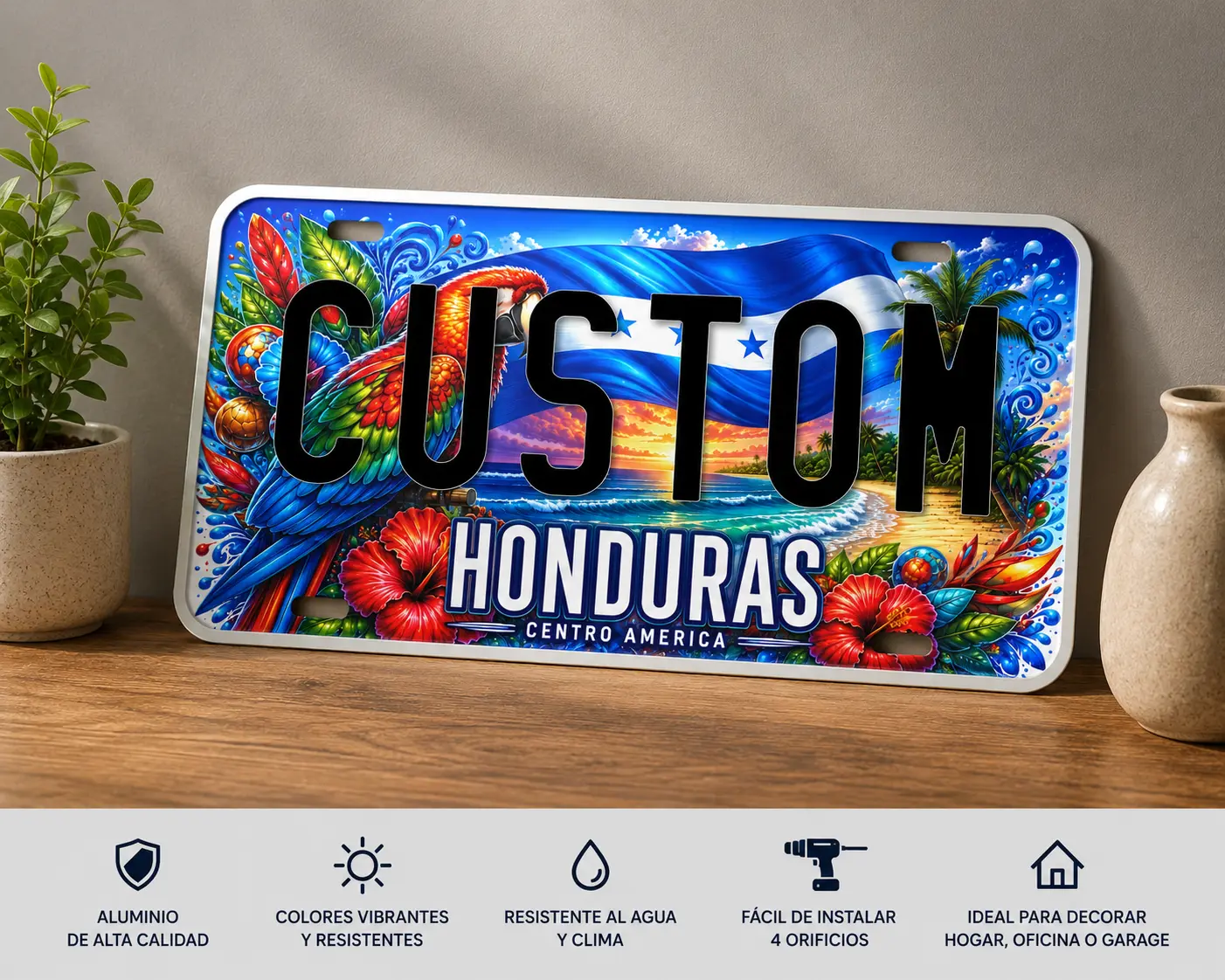 Honduras License Plate Personalized Decoration Customizable Metal Plate with Custom Text