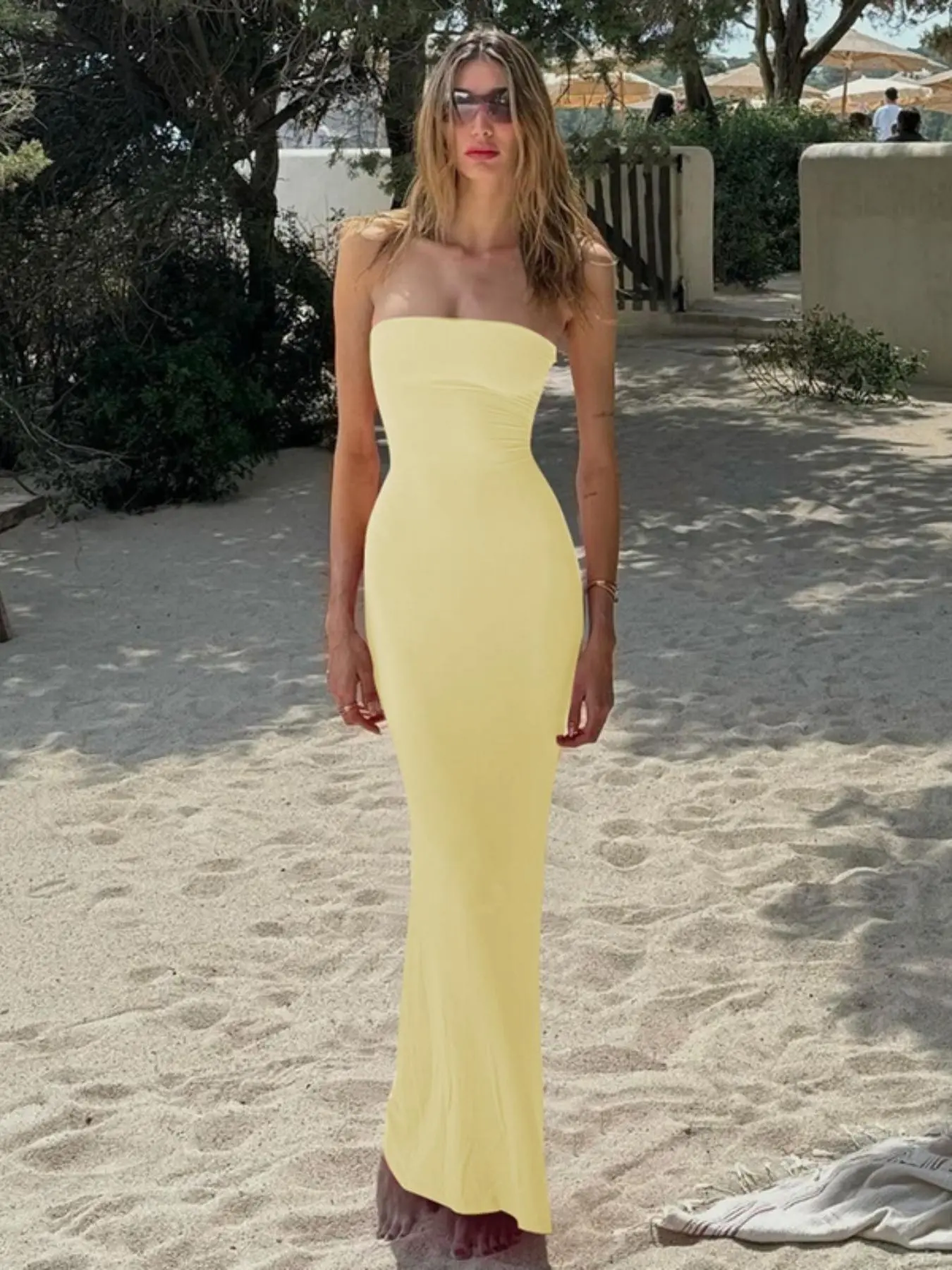 Women's Solid Backless Lace Up Tie Back Bodycon Dress, Elegant Fashion Maxi Tube Dress for Party Club Dating Wear, Ladies Dress for Summer, Strapless Prom Dress - TikTok Shop Women's Solid Backless Lace Up Tie Back Bodycon Dress, Elegant Fashion Maxi Tube Dress for Party Club Dating Wear, Ladies Dress for Summer, Strapless Prom Dress - TikTok Shop