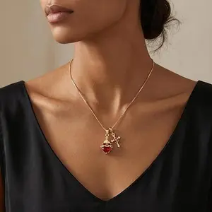 Sacred Heart Necklace,with a Christ Cross Pendant, Faith Accessory, Exquisite Religious Jewelry, High-Quality Pendant，Mothers Day Gifts for Women Teen,Cross Necklace
