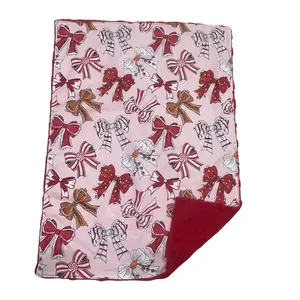 Baby Blanket Christmas Bow Soft Outdoor Bedding kids Blanket