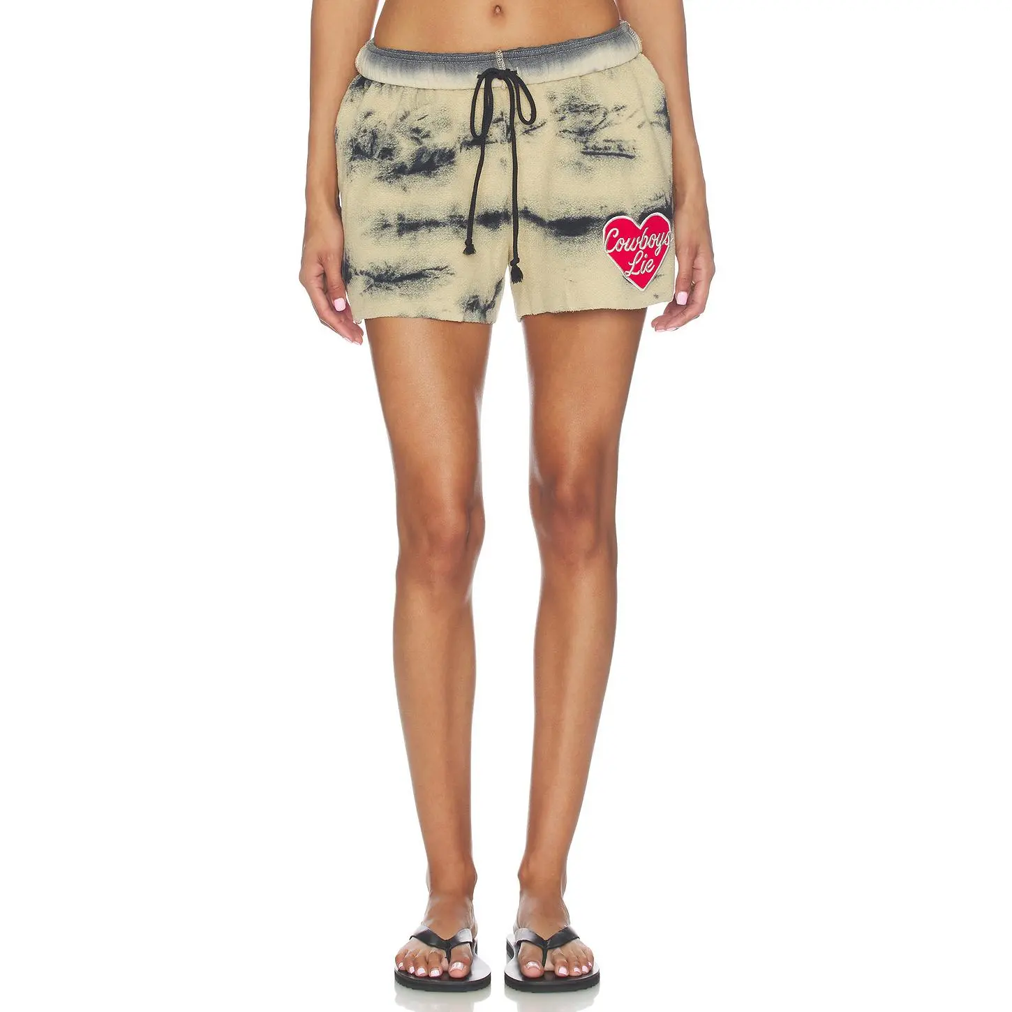Boys Lie Cowboys Lie Brushed Fleece Basic Short in Sand Multi