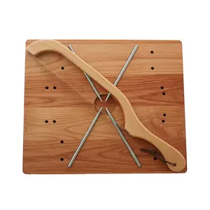 Out of the Woods of Oregon Bread Board with Alder Bread & Bagel Slicer Set - Stainless Steel Pins for Neat and Even Bread Slices - Kitchen Knives